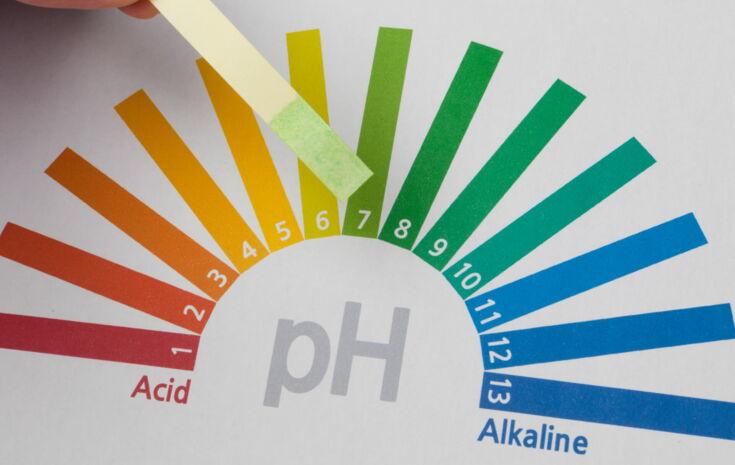 PH Wert Text, Farbschablone von Acid bis Alkaline
